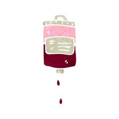 retro cartoon blood bag