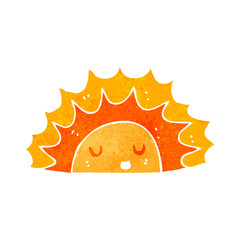 retro cartoon sun character