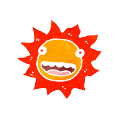retro cartoon sun