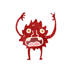 retro cartoon little monster