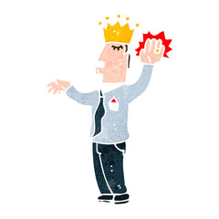 retro cartoon prince taking oath