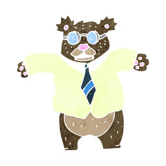 retro cartoon angry bear boss