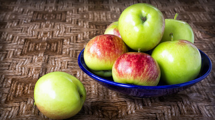 Fresh bright apples close