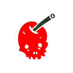 retro cartoon skull cherry
