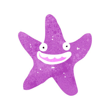 retro cartoon starfish