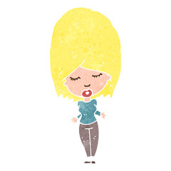 retro cartoon pretty blond woman