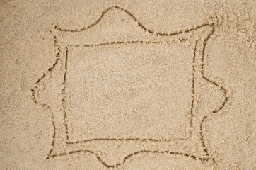 frame drawing on sand