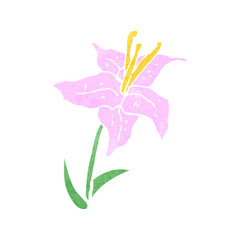 retro cartoon pink flower