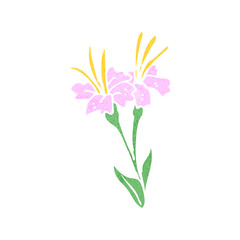 retro cartoon pink flower