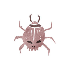 retro cartoon spooky beetle