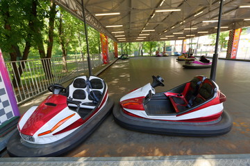 Small cars at the amusement park