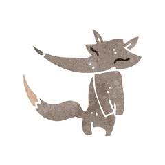 retro cartoon little wolf