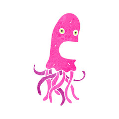 crazy retro cartoon jellyfish
