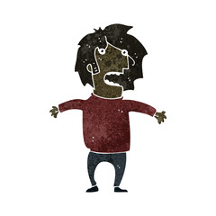 retro cartoon shocked man