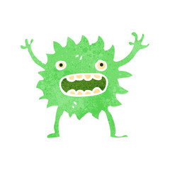 Obraz premium retro cartoon little green monster