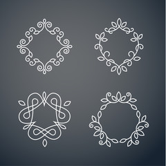 Set of outline monogram 02