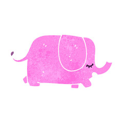 retro cartoon pink elephant