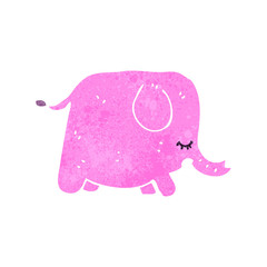 retro cartoon pink elephant