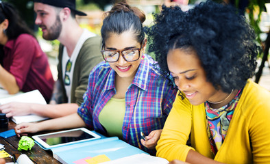 Diverse People Studying Students Campus Concept