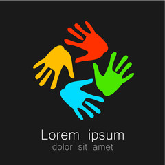 hand print logo template