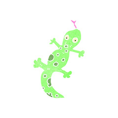 retro cartoon lizard