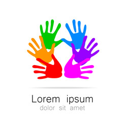 hand print logo template