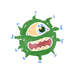 retro cartoon alien monster
