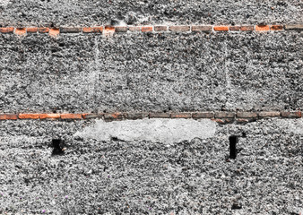 Cerco industrial de Peñarroya-Pueblonuevo XXX, textura de carbonilla y ladrillo, muro, Córdoba, Andalucía, España - obrazy, fototapety, plakaty