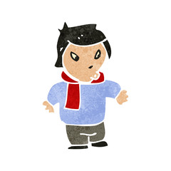 retro cartoon asian man