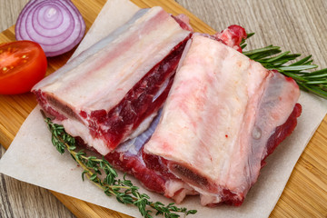 Raw beef ribs