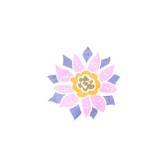 retro cartoon flower symbol