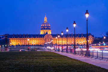 Traffic jam in front of Les Invalides in Par