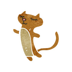 retro cartoon happy cat