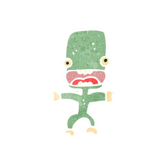 retro cartoon little alien