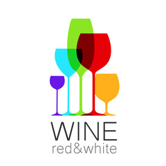 wine red white template logo