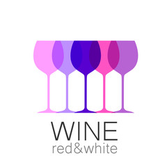 wine red white template logo