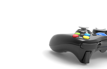 Black gamepad isolated on a white background