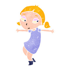 retro cartoon dancing girl