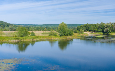Summer landscape with Vorskla river in central Ukraine
