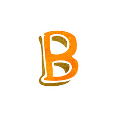 Obraz premium retro cartoon letter b
