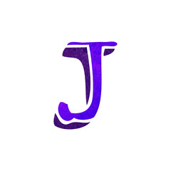 retro cartoon letter j