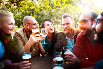 Fototapeta na wymiar Diverse People Friends Hanging Out Drinking Concept