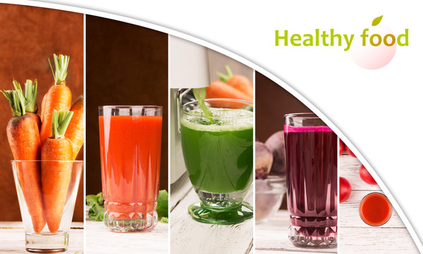 Vegetable juices collage