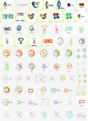 Logo collection, abstract geometric business icon set