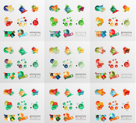 Fototapeta premium Geometric banners, templates, layouts. Paper graphics Mega