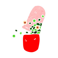 retro cartoon medical capsule