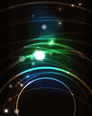 Glowing circle in dark space