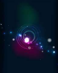 Glowing circle in dark space