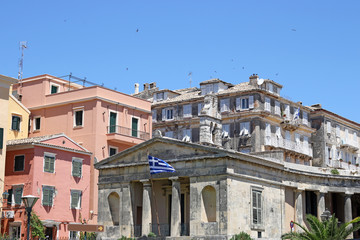 Fototapeta na wymiar Corfu town buildings Greece