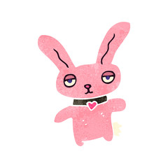 retro cartoon pink rabbit